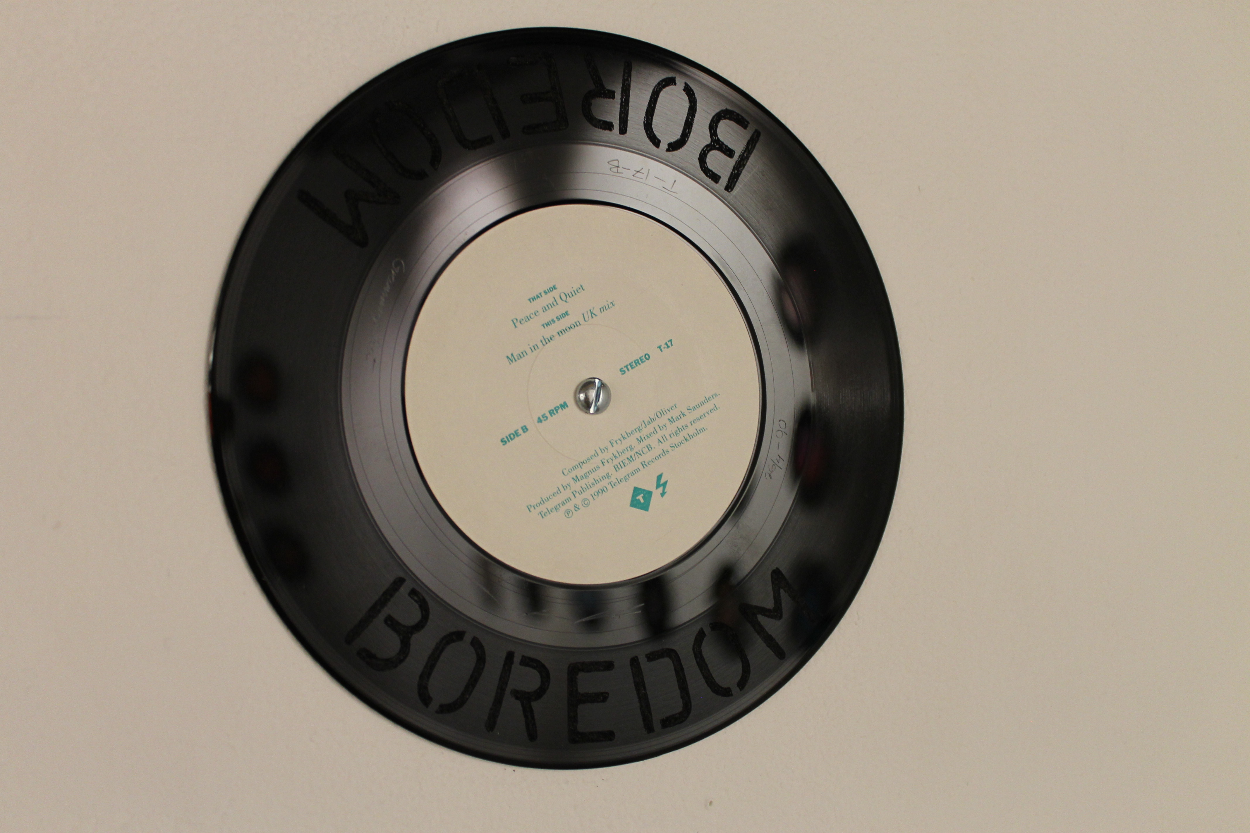 Hand engraved vinyl record